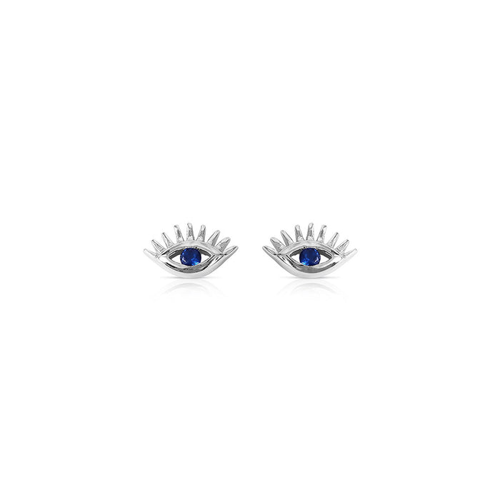 Silver Mini Evil Eye Studs