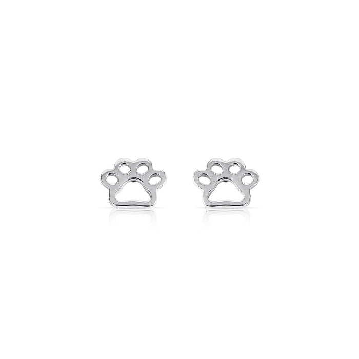 Silver Paw Studs