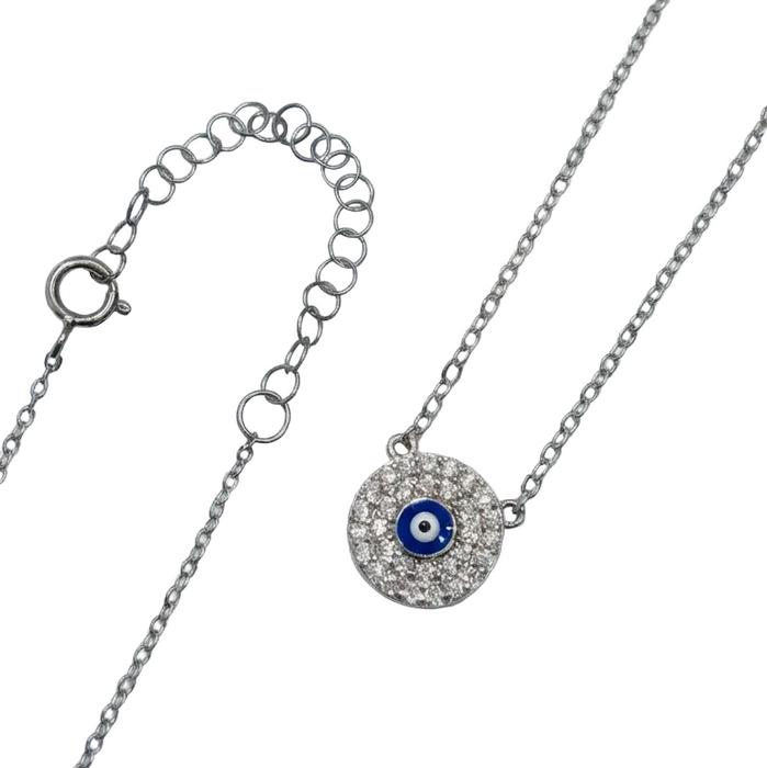 Silver Evil Eye Neckalce