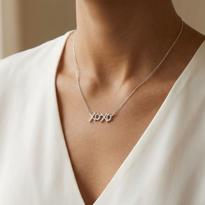 Sterling Silver XOXO Necklace
