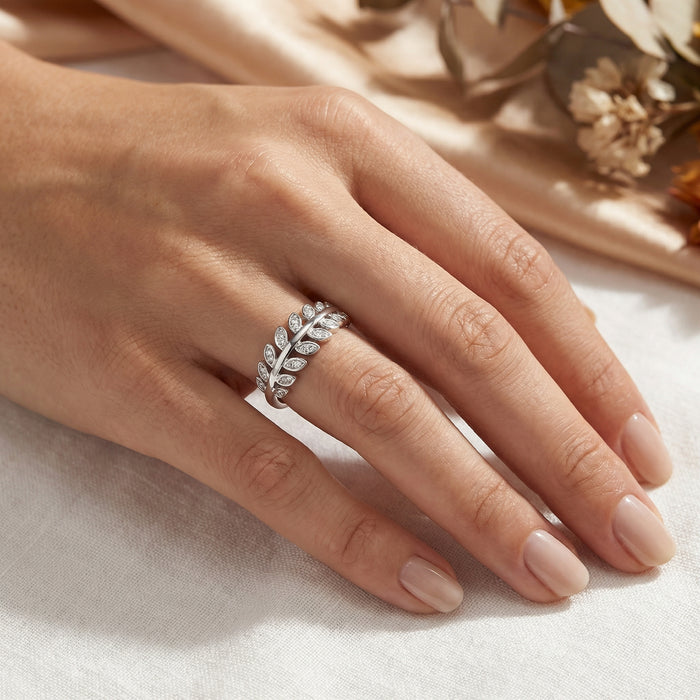 Silver Leaf Ring