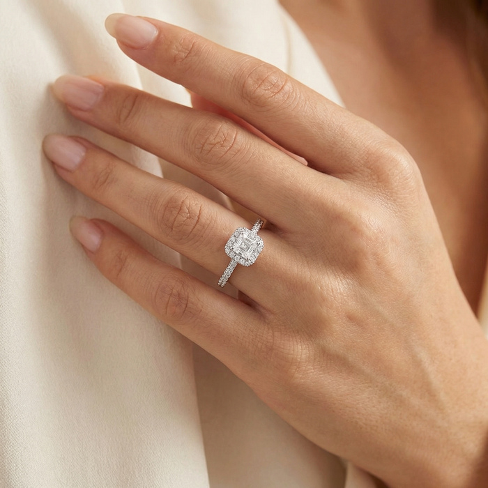 Silver Asher Cut Ring