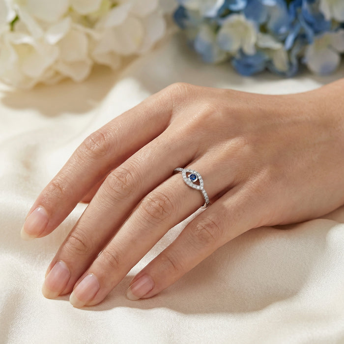 Silver Timeless Evil Eye Ring