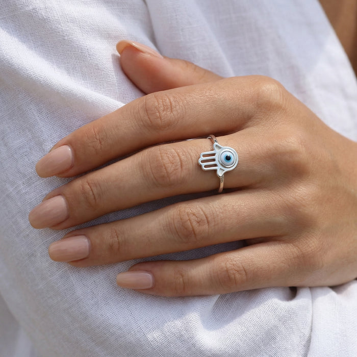 Silver Hamsa Ring