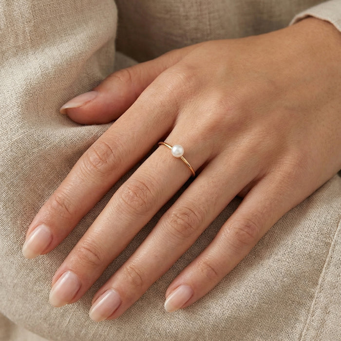 Gold Pearl Ring