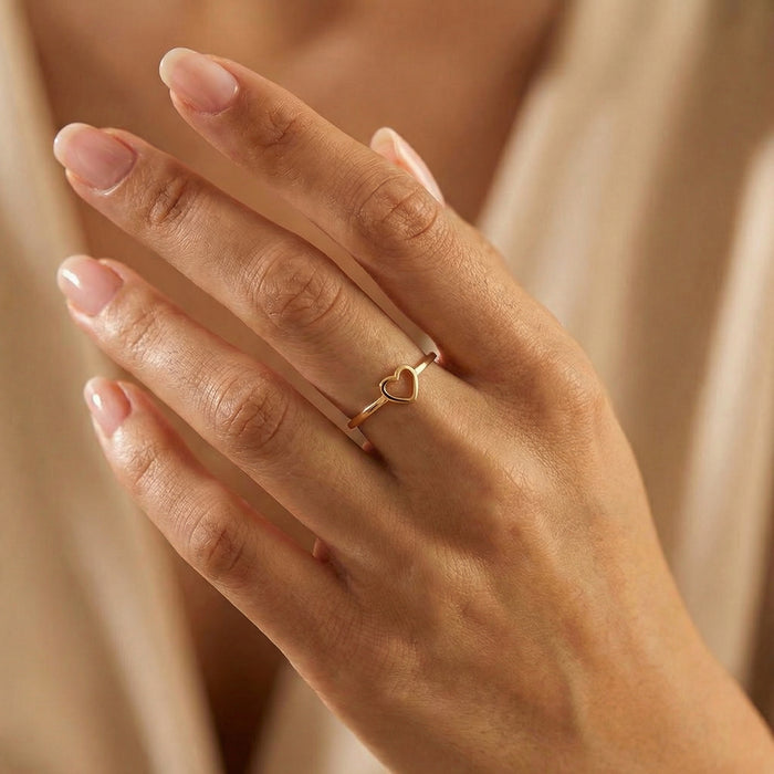 Gold Open Heart Ring