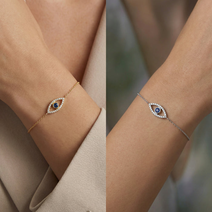 Diamond & Sapphire Evil Eye Bracelet