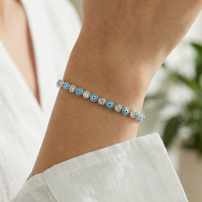 Silver Nazar Eye Bracelet