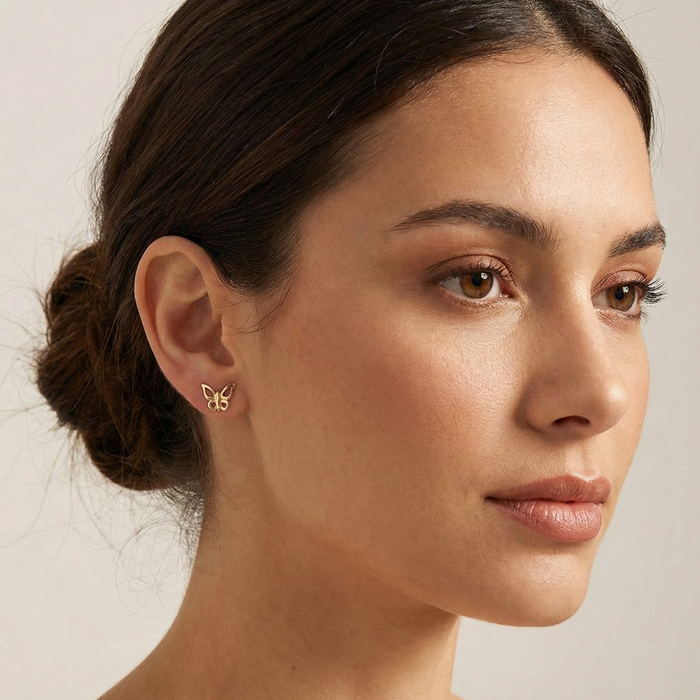 Gold Butterfly Studs