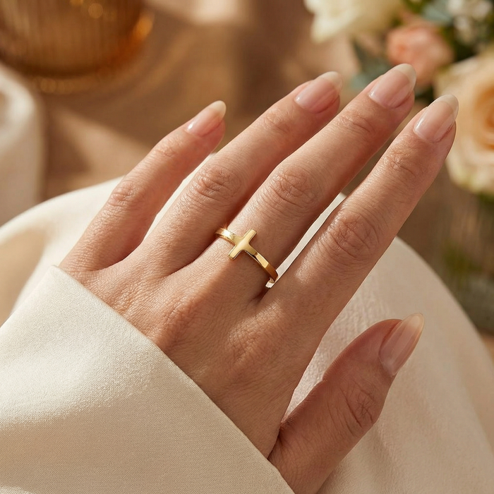 Gold Cross Ring