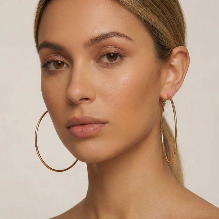 Gold Plain Hoops