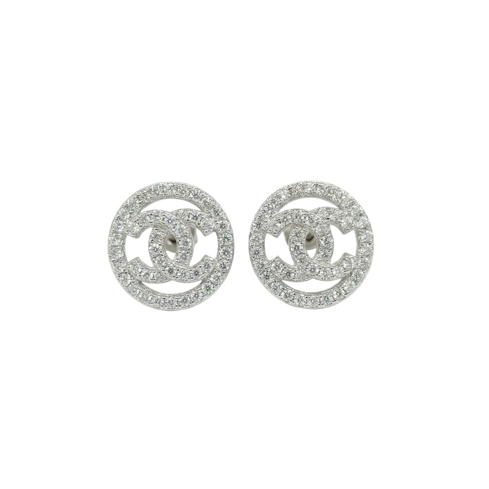 CC Designer Inspired Silver Earrings