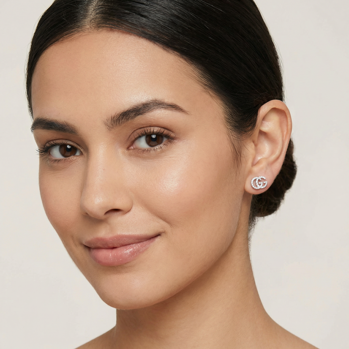 Grande GG Designer Inspired Silver Earrings