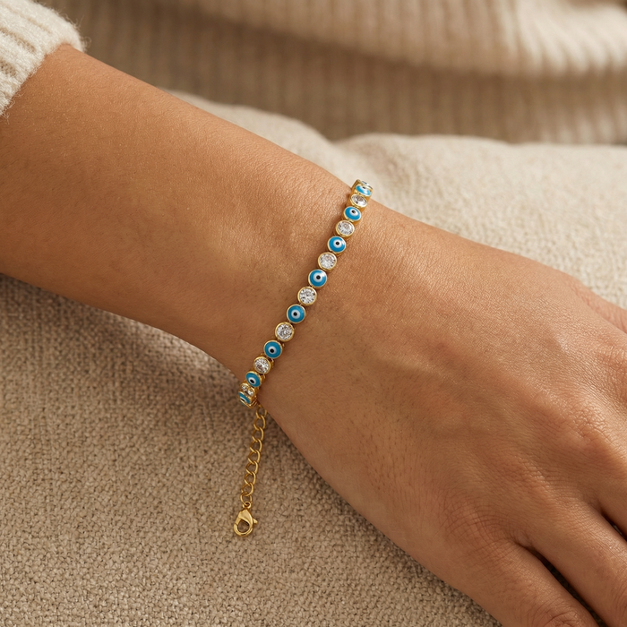 Silver Nazar Eye Bracelet