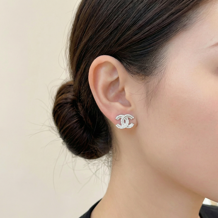 Double Row CC Designer Inspired Earrings