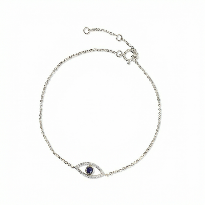 Diamond & Sapphire Evil Eye Bracelet