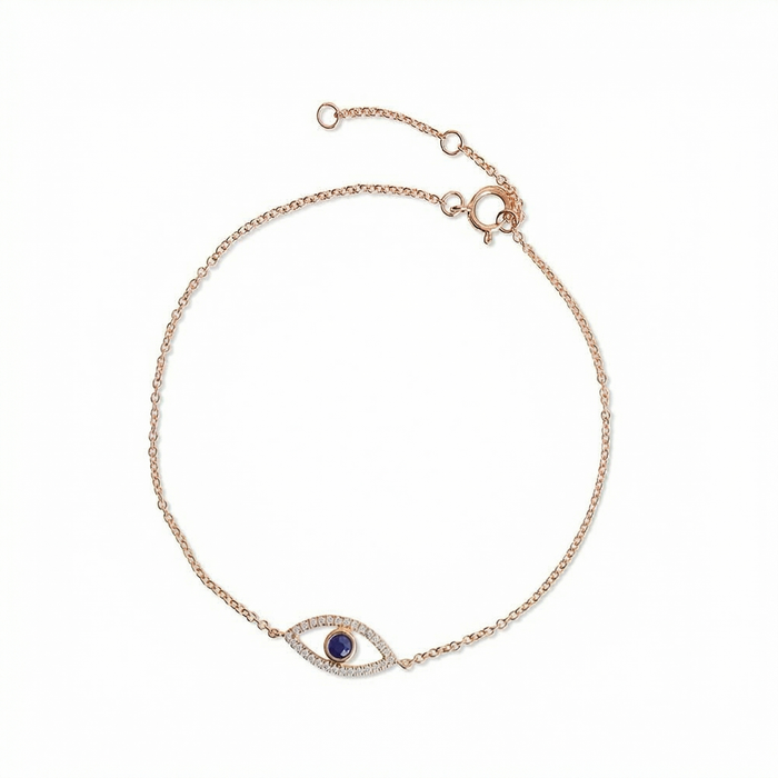 Diamond & Sapphire Evil Eye Bracelet