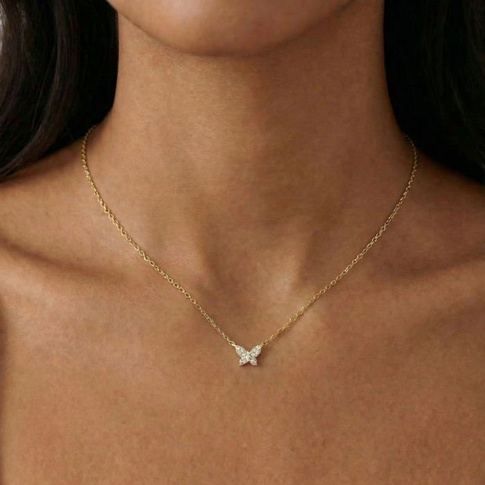 Diamond Butterfly Necklace