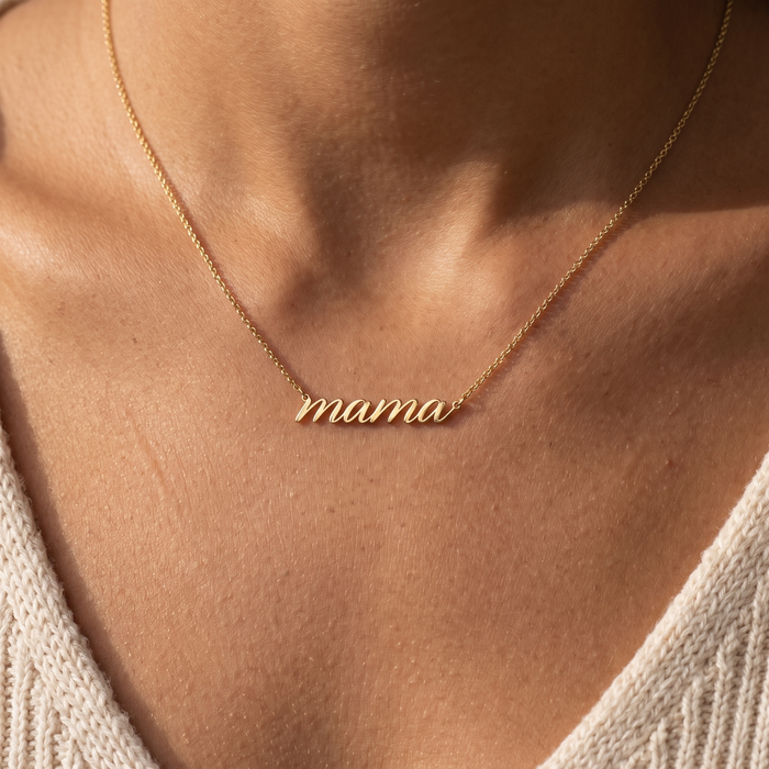 Mama Script Necklace