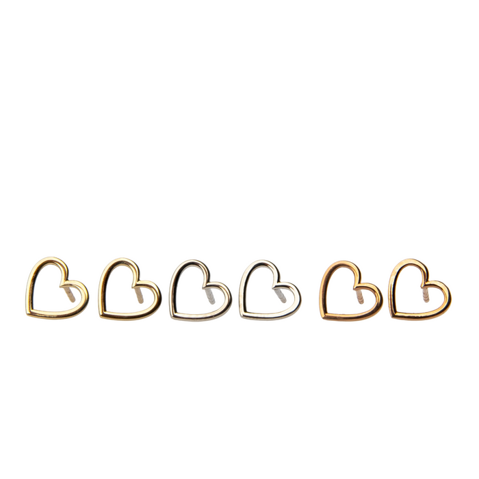 Gold Open Heart Studs