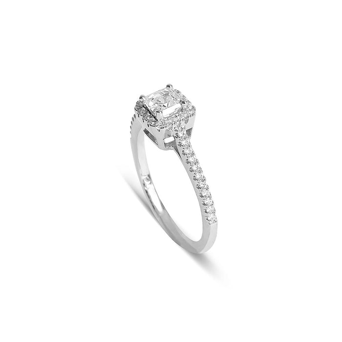 Silver Asher Cut Ring