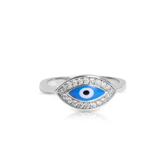 Silver Protective Evil Eye Ring