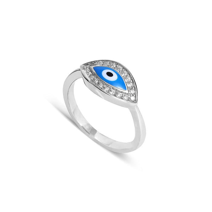 Silver Protective Evil Eye Ring