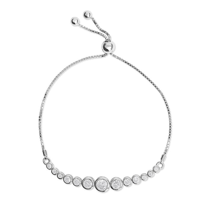 Silver Graduated Bezel Bracelet