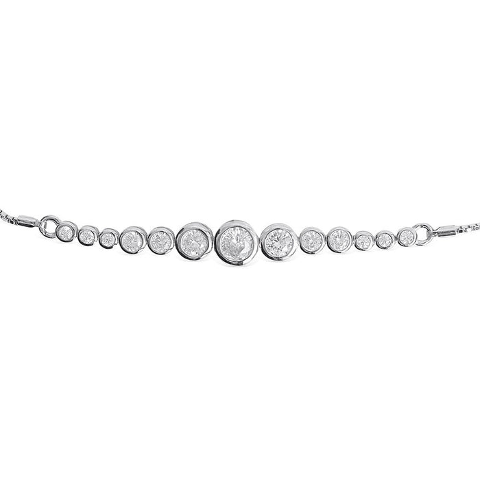 Silver Graduated Bezel Bracelet