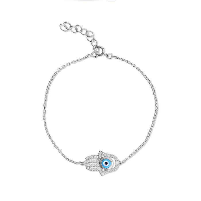 Silver Protective Hamsa Bracelet