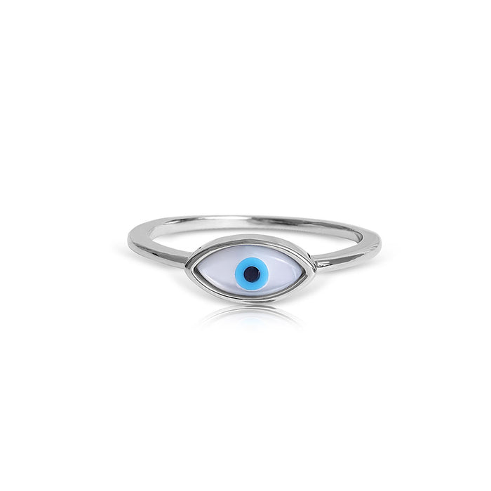 Silver Eternal Evil Eye Ring