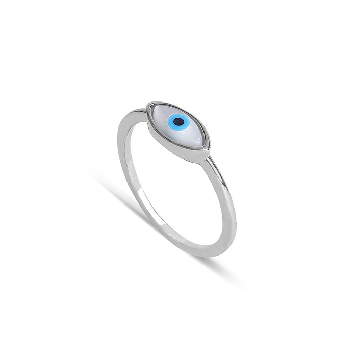 Silver Eternal Evil Eye Ring