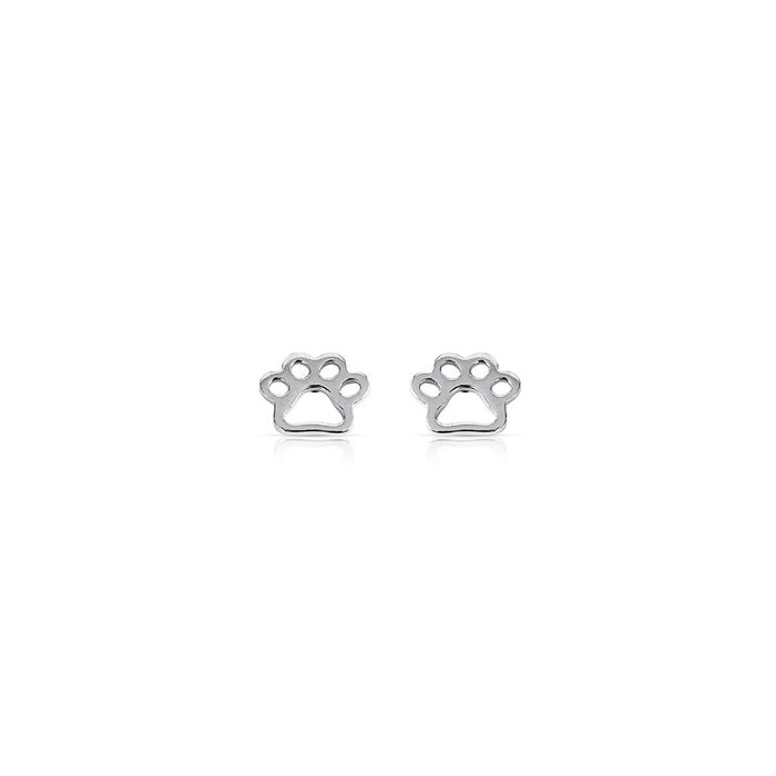 Silver Paw Studs