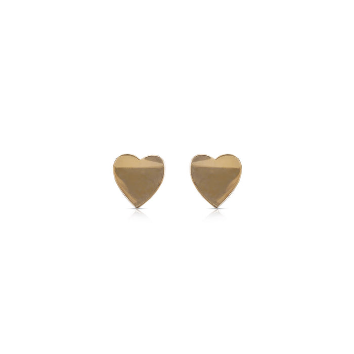 Gold Solid Heart Studs