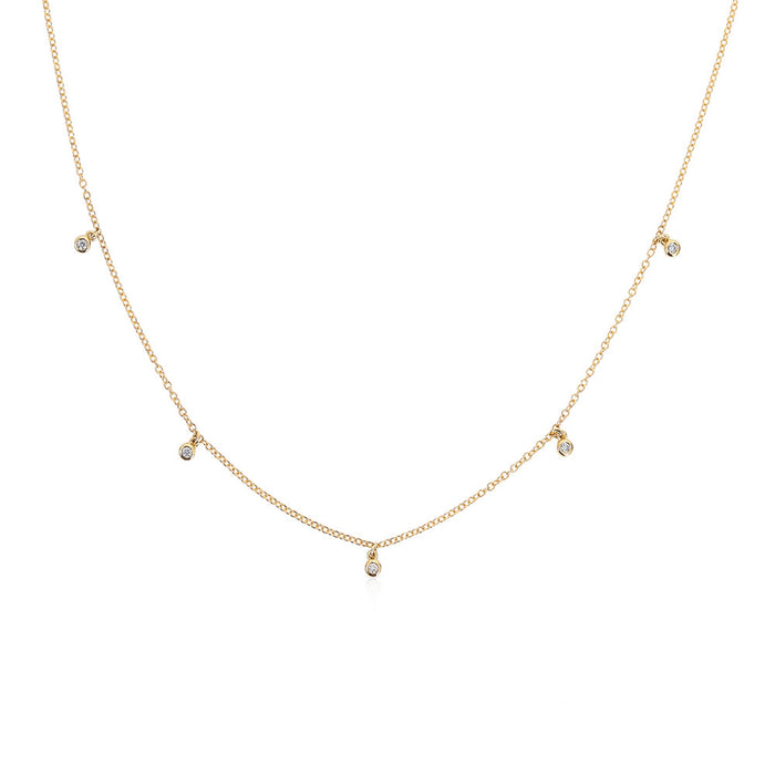 Diamond Bezel Charm Necklace