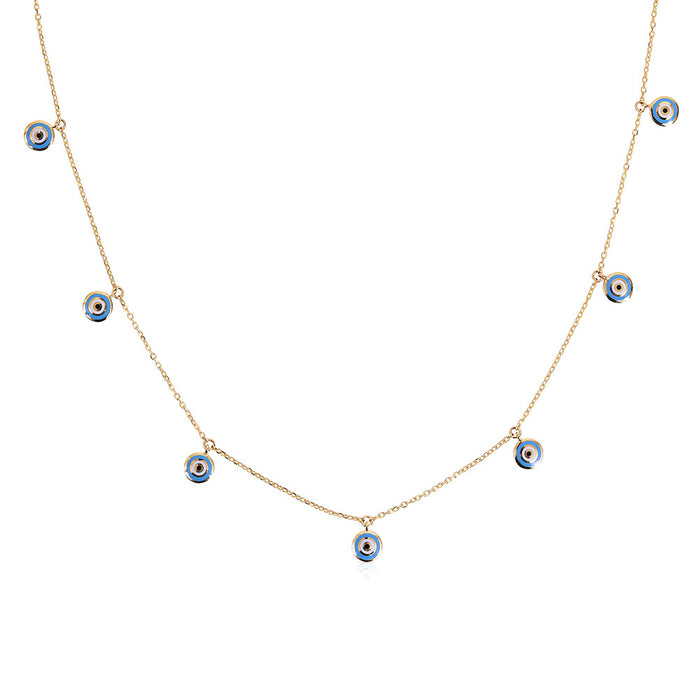Dangling Evil Eye Charm Necklace