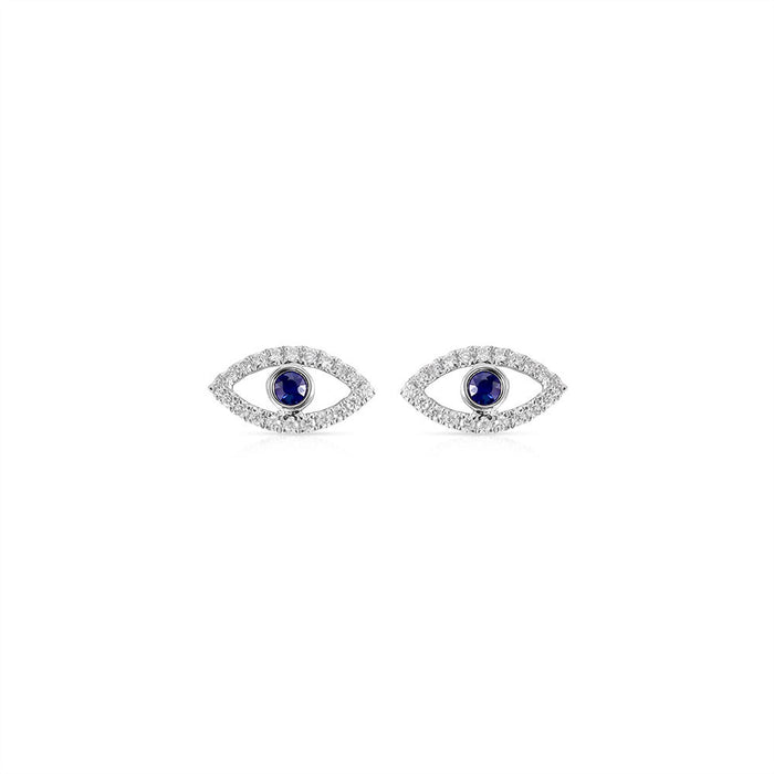 Diamond Evil Eye Studs