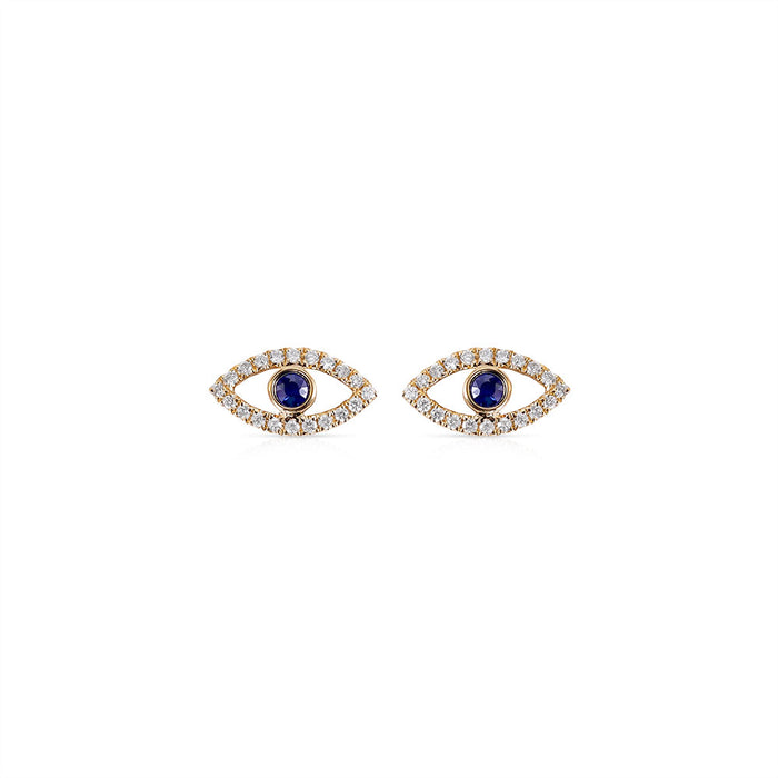 Diamond Evil Eye Studs