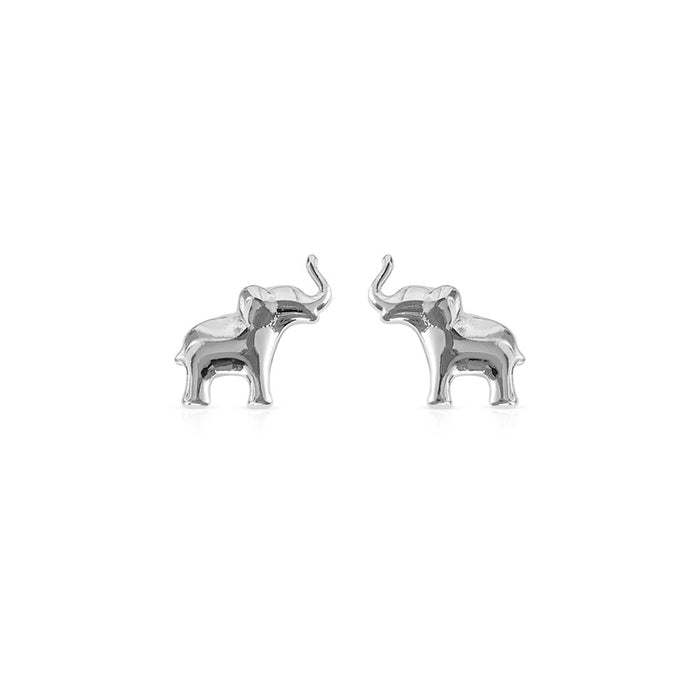 Silver Elephant Studs