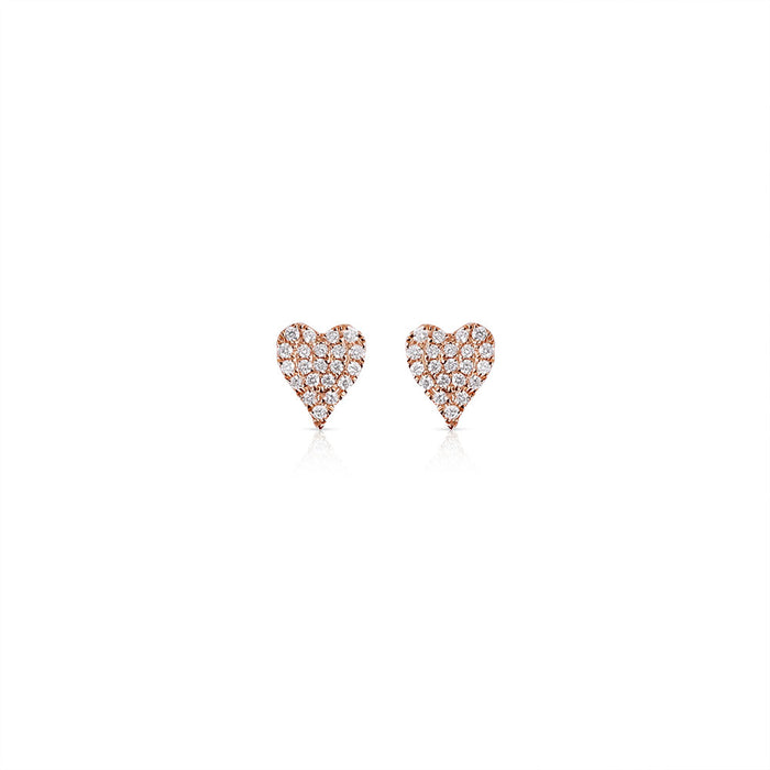 Diamond Heart Studs Pave