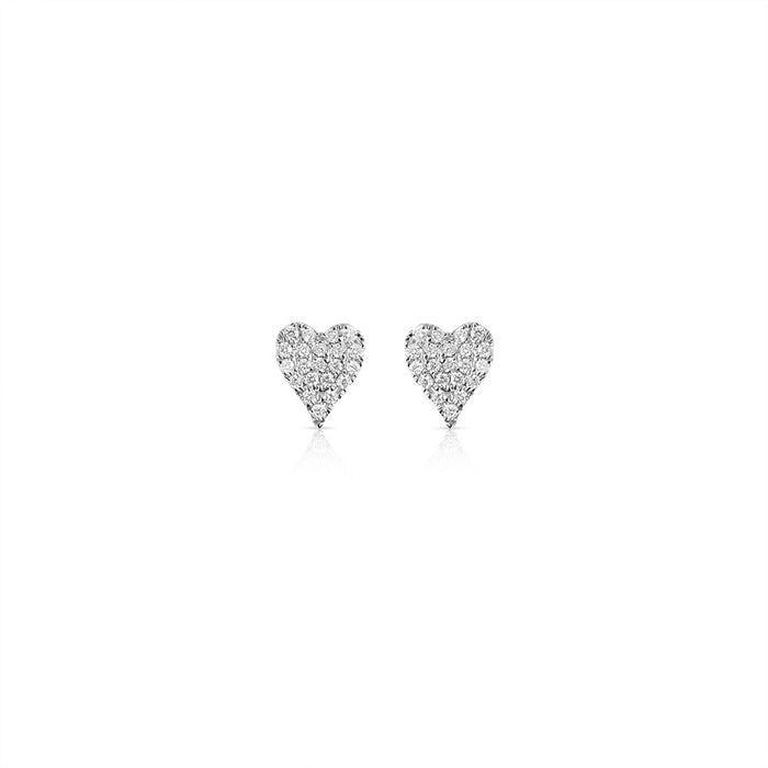 Diamond Heart Studs Pave