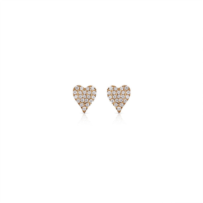 Diamond Heart Studs Pave