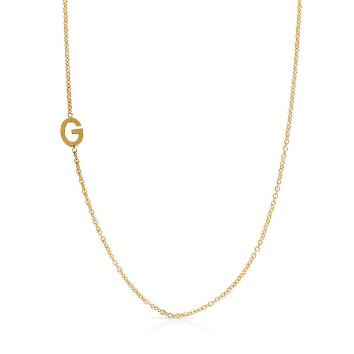 Gold Single Initial Necklace