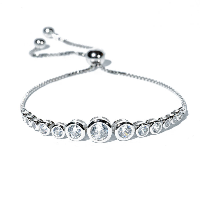 Silver Graduated Bezel Bracelet